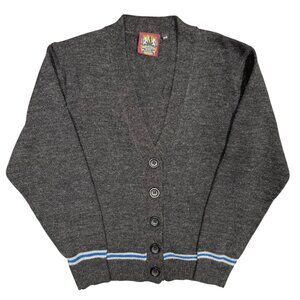 Vintage Habber & Dasher Wool Blend Knit Cardigan Grey Womens XS